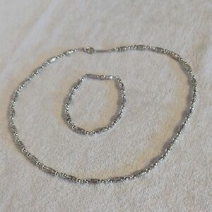Napier Silver Necklace and Bracelet Set